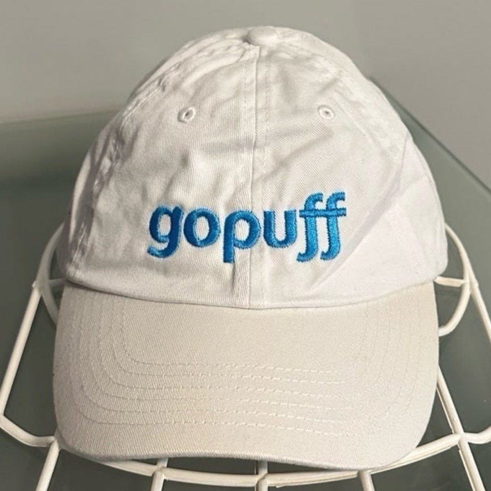 GoPuff baseball cap hat brand new in white